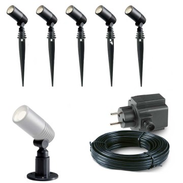 5x LED grond spot - 12V - 2 watt - complete set