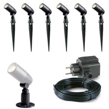 6x LED grond spot - 12V - 2 watt - complete set