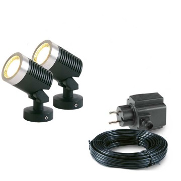 2x LED grond spot - 12V - 5 watt - complete set
