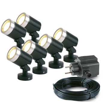 6x LED grond spot - 12V - 5 watt - complete set