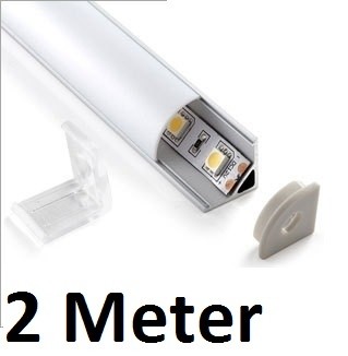 2 meter - hoek - LED profiel - aluminium
