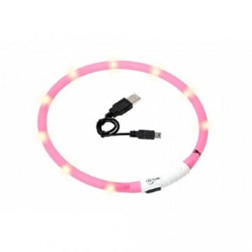 LED EASYDOG halsband - roze - inkortbaar 20 tot 70 CM - oplaadbaar