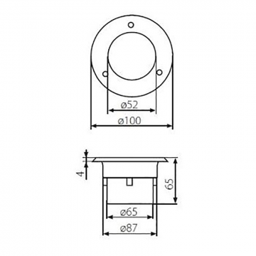 LED grondspot - 0,7W - 65mm - Koud wit - Inbouw - Rond