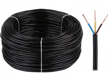 Stroomkabel - 3 x 0.75mm2 - 100 meter - H03VV-F