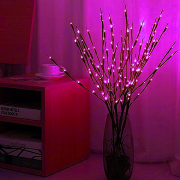 Kerst wilgentakken set - 20 LEDs - Paars