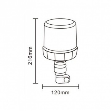 ORANJE zwaailicht SQUARE - 18x3W LED - R10 / R65 - E keurmerk - beugel bevestiging - FLEX