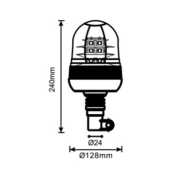 ORANJE dakzwaailicht - 18 LED - R10 / R65 - Beugel bevestiging - Flex