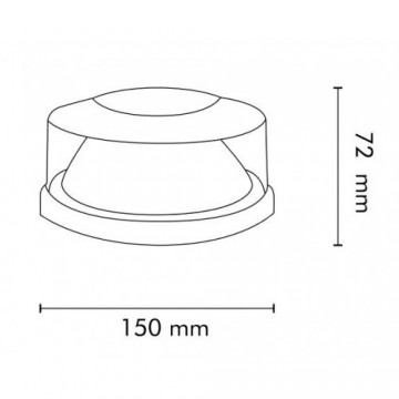 Dak zwaailicht ORANJE - 48 LED - R10 / R65 - E keurmerk - magnetische bevestiging