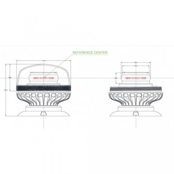 ORANJE dak zwaailicht - 36 LED - R10 / R65 - Magneet bevestiging