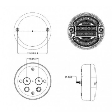 LED achteruitrijlicht - R10/R23 - 20 LEDs - Wit - 12/24V