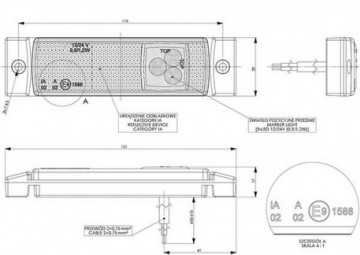 Lampa obrysowa ld 127 24v biala 1