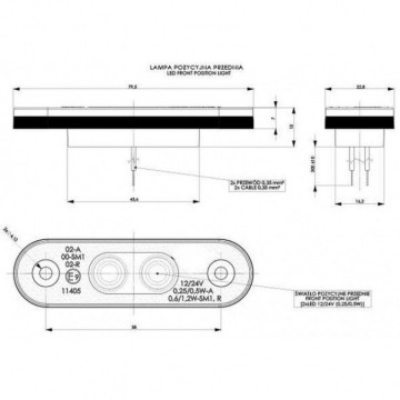 Zijmarkeringslicht - 12/24V - Rood - L958