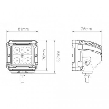 LED SPOT - 6 Led - 18 watt - 4 index kleuren - Koud Wit