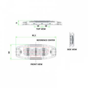 Lampa strobo 3x led slim 1