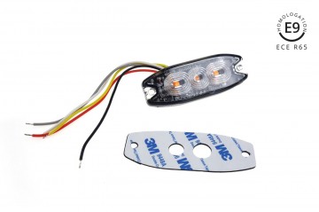 LED flitser - R65 - 19 flits patronen - 3-LED - Oranje - 12-24 Volt - IP67