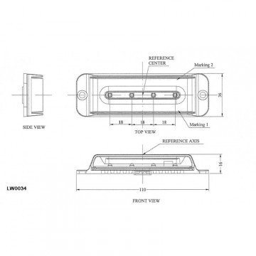Lampa strobo 4 led blue r10 r65