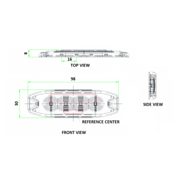 Lampa strobo 4x led slim 1