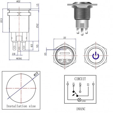 Latching switch 1no1nc 3111 01