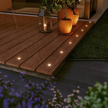 230V LED terrasverlichting - 33mm - 1.5 Watt - Warm wit