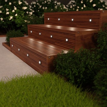 LED terrasverlichting rond - 60mm - 230V - Warm wit