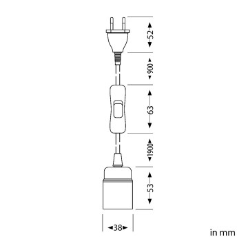 E27 hanglamp - 3 meter - Met schakelaar - Zwart