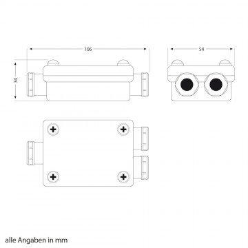 Aansluitbox - 3 voudig - IP68