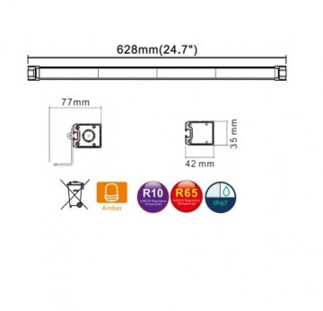 Led bar flitser oranje 3
