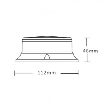 LED Beacon / Dakflitser - 18 LED - R10 / R65 - Oranje (transparante kap) - magnetisch
