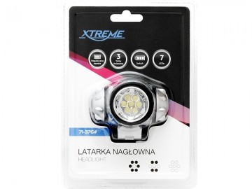 Hoofdlamp 7 LED`s Grijs Elastische Hoofdband