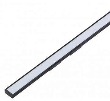 LED profiel - zwart - melk witte afdekplaat - 12 x 7 mm