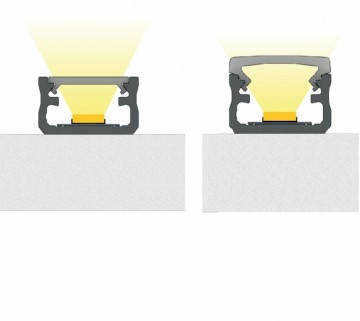 Led profiel 3 meter   inbouw 93mm design b   zwart 4