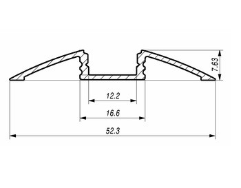 1 meter - dorpel plint - LED profiel - aluminium