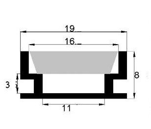 3 meter - vloer / beloopbaar - LED profiel - aluminium