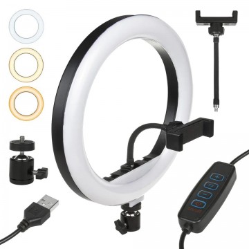 LED selfie ringlamp - Met telefoonhouder en controller