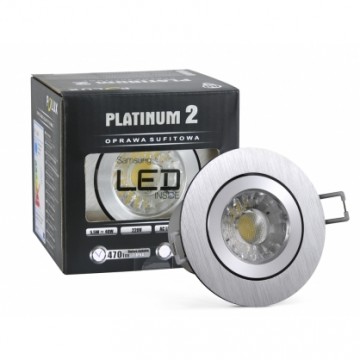 LED spot - compleet armatuur - RVS - rond geborsteld - koud wit