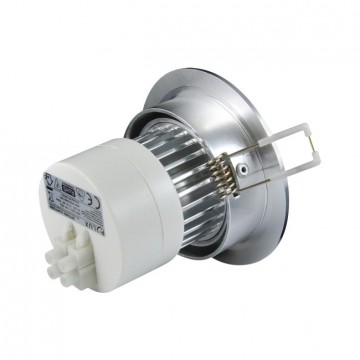 LED spot - compleet armatuur - RVS - rond geborsteld - koud wit