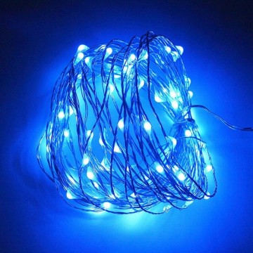 Kerst koperdraad LED verlichting - Blauw - 5 meter - Op batterijen