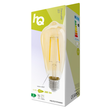LED Vintage E27 - 5,1 Watt - Dimbaar - 380 lumen - 2500K - HQ