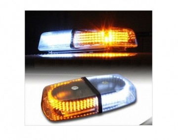 ORANJE/WIT dak zwaailicht 240 LED - magneet bevestiging