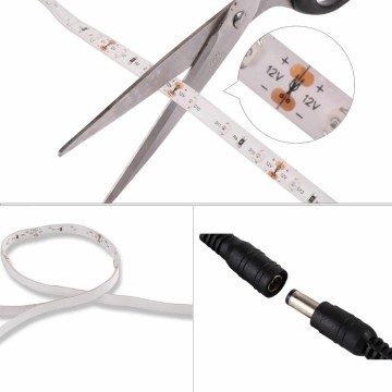 5 meter led strip - Warm wit- Complete set - inkortbaar