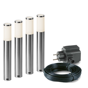 4x LED tuinpaal - 1 Watt - 12V - 440mm - complete set