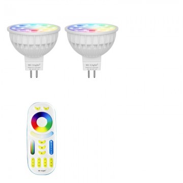 Beginners set - MR16- 2 wifi lampen - Kleur + DUAL WHITE