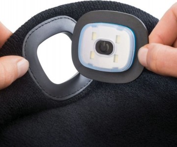 Camo muts met LED - USB oplaadbaar - 180 lumen