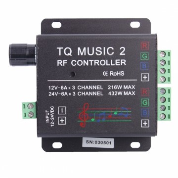 Muziek Gestuurde RGB Controller met RF Remote