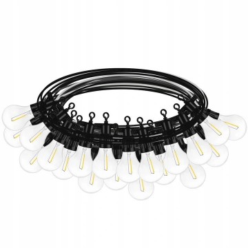 Led prikkabel - 10 meter - 20 lampen - Warm wit - 24V - Filament lampen