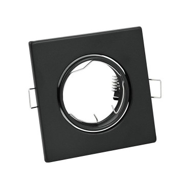 Inbouw spot GU10 - Staal - 90mm - Vierkant armatuur - Zwart - Verstelbaar