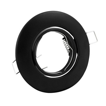 Inbouw spot GU10 - Staal - Rond armatuur - Zwart - Verstelbaar