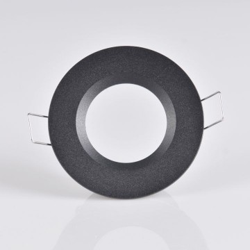 Inbouw spot GU10 - Staal - Rond armatuur - IP44 - Mat zwart - Verstelbaar