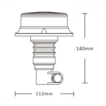 Oranje dakzwaailicht - 18 LED - R10 / R65 - FLEX