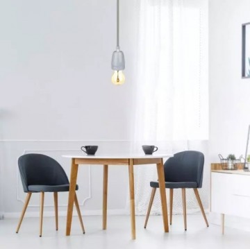 Retro porseleinen lamp - GRIJS - E27 fitting - pendel